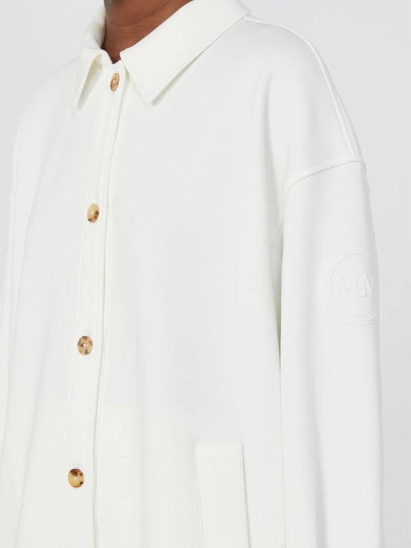 Felpa stretch dalla linea a camicia - BIANCO MAXMARA MM