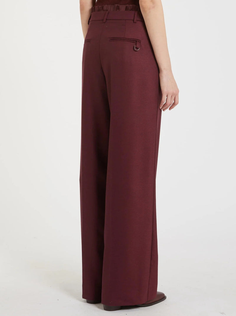 Pantalone dritto in misto lana - BORDEAUX MARELLA MONOCHROME