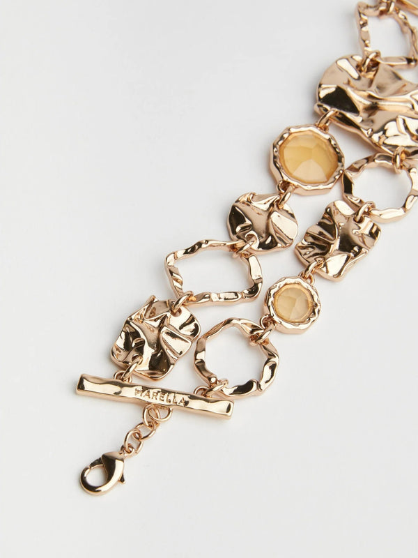 BRACCIALE CON ELEMENTI GEOMETRICI MARTELLATI - ORO MARELLA