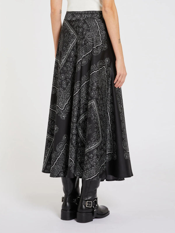 Gonna in twill stampa bandana - NERO MARELLA