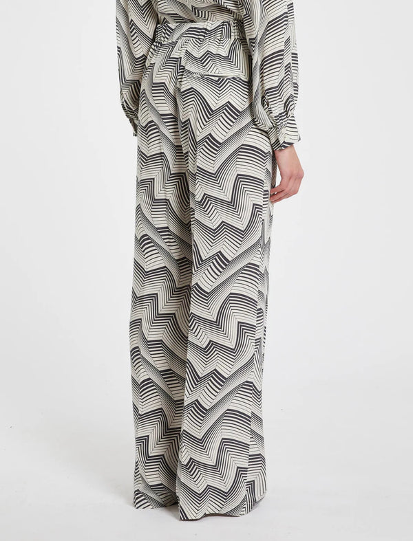 Pantalone morbido in seta marella
