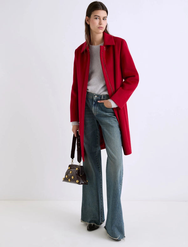 Cappotto con collo a camicia - ROSSO MARELLA