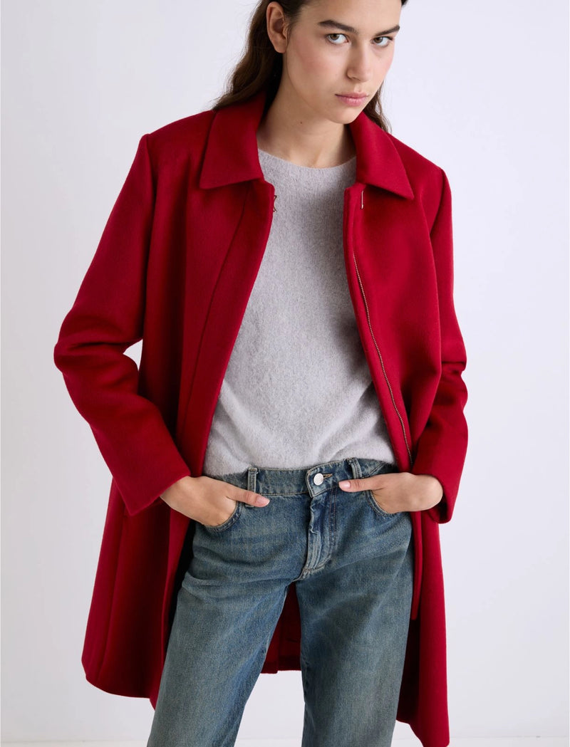 Cappotto con collo a camicia - ROSSO MARELLA
