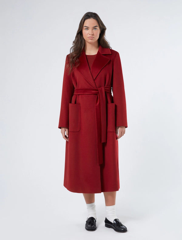 Cappotto in drap di pura lana - BORDEAUX PERSONA BY MARINA RINALDI