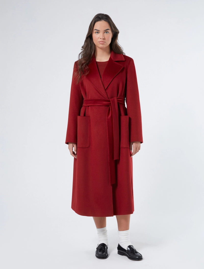 Cappotto in drap di pura lana - BORDEAUX PERSONA BY MARINA RINALDI