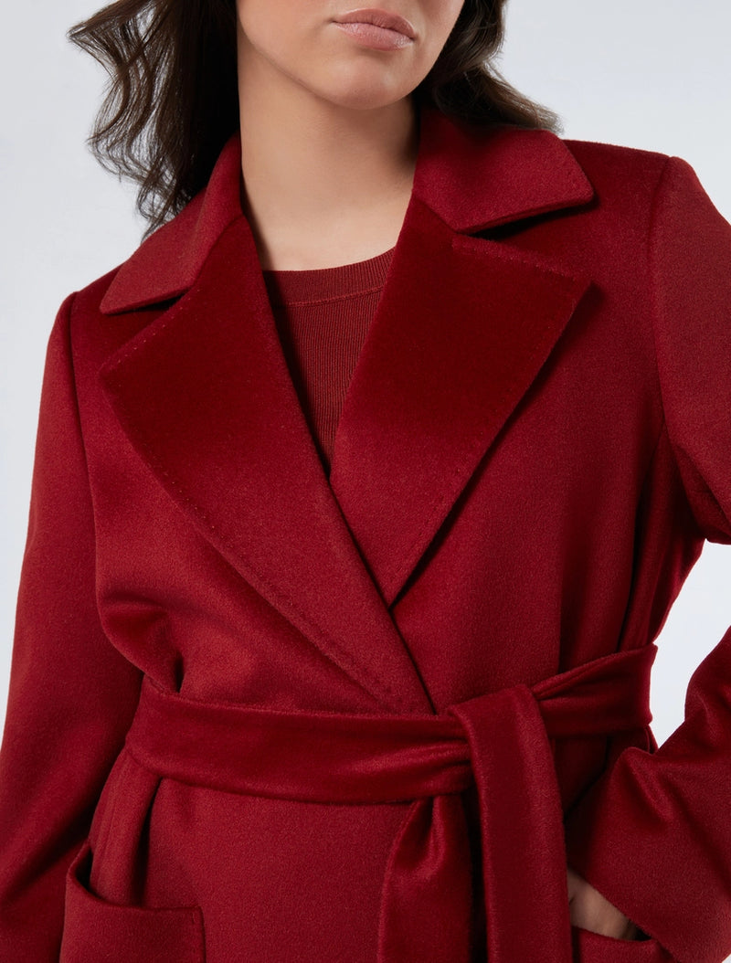 Cappotto in drap di pura lana - BORDEAUX PERSONA BY MARINA RINALDI