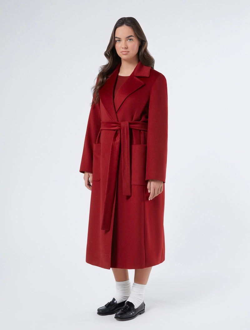 Cappotto in drap di pura lana - BORDEAUX PERSONA BY MARINA RINALDI