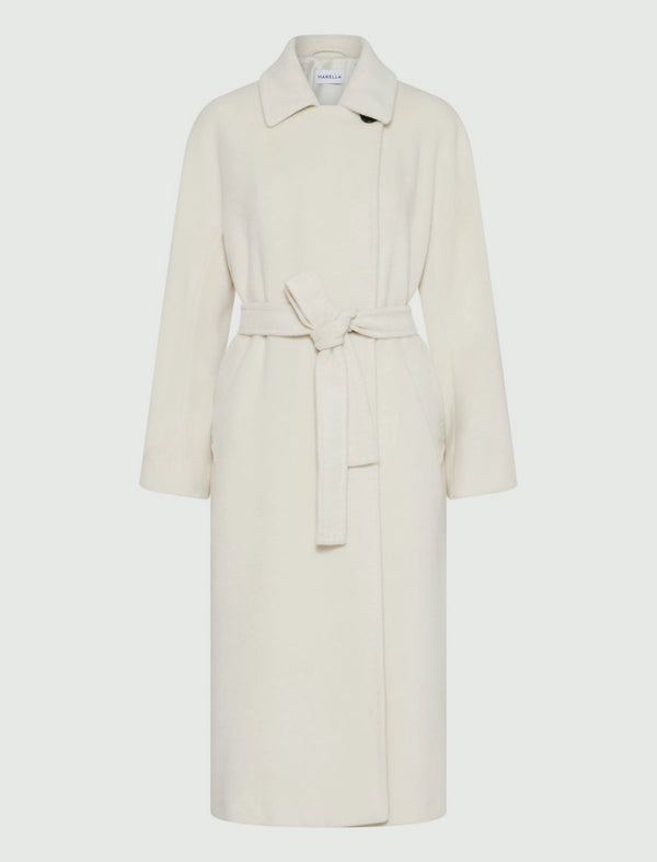 Cappotto con cintura marella