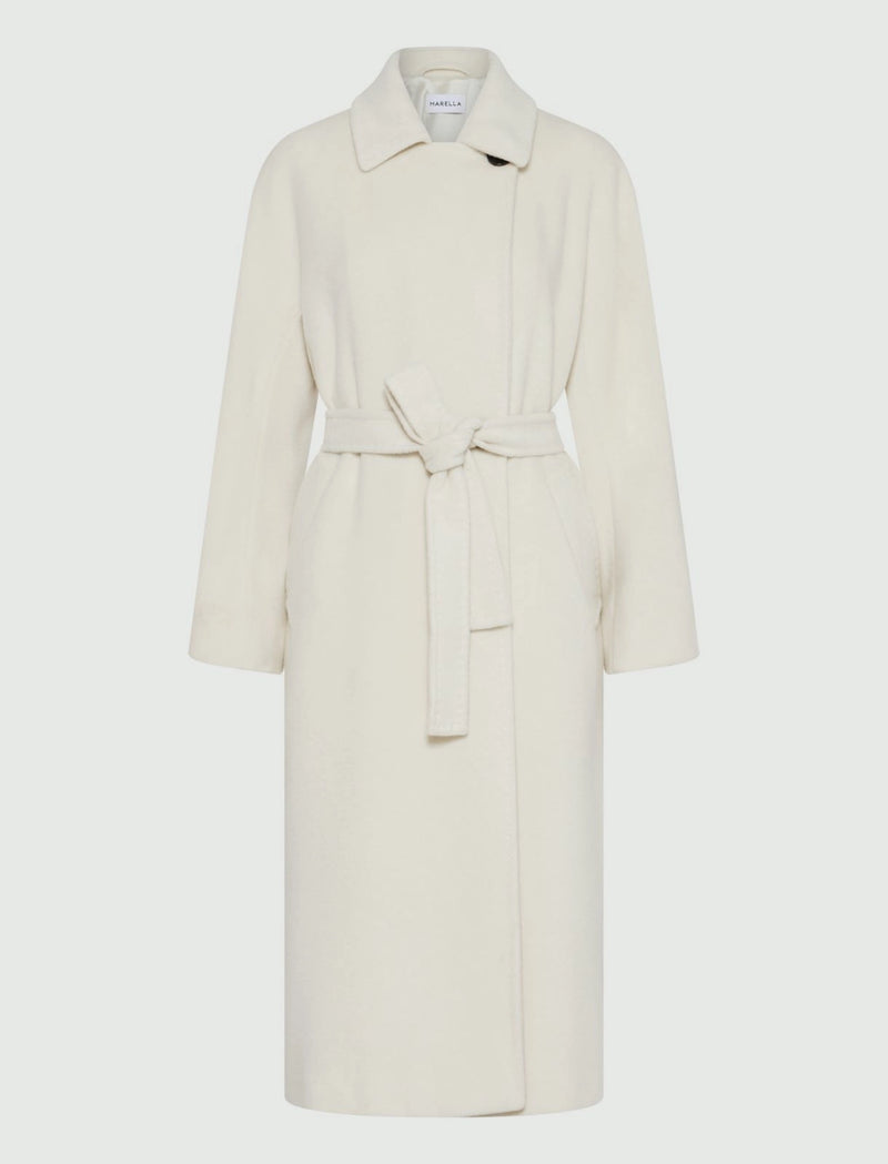 Cappotto con cintura marella