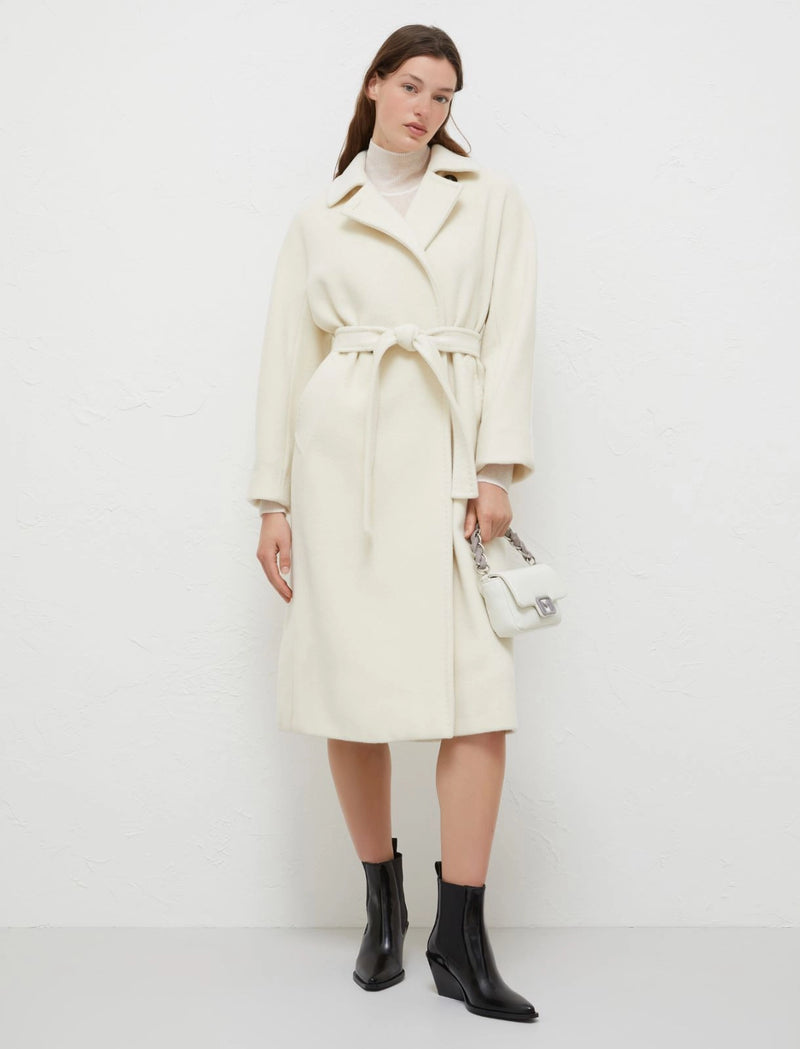 Cappotto con cintura marella