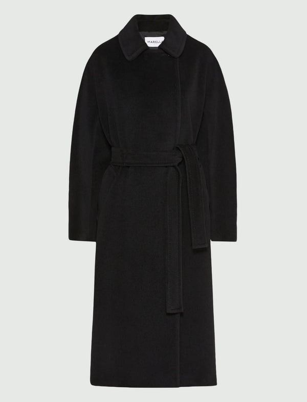 Cappotto doppiopetto in beaver - NERO MARELLA