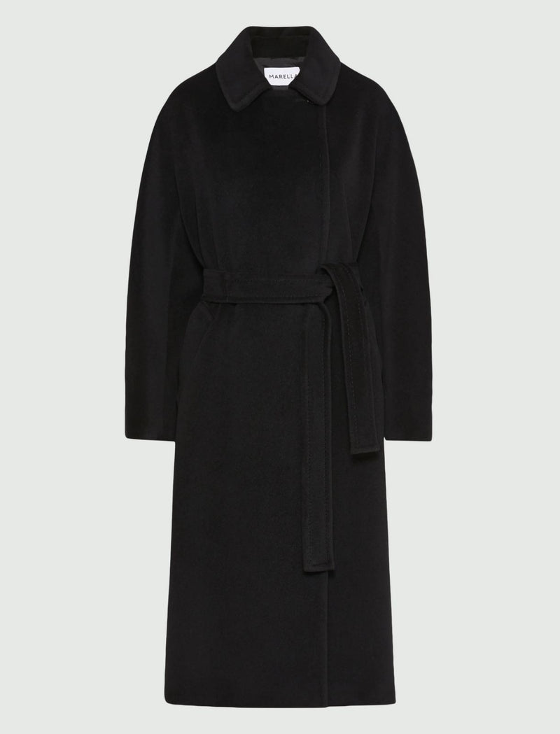 Cappotto doppiopetto in beaver - NERO MARELLA