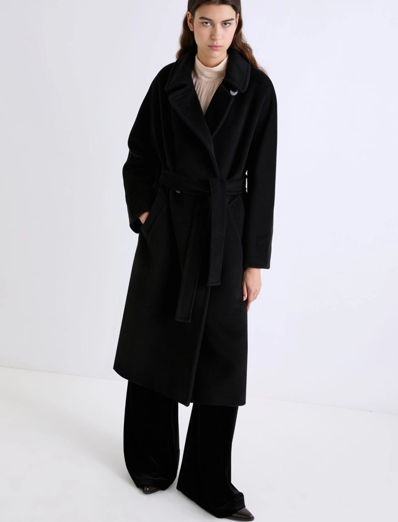 Cappotto doppiopetto in beaver - NERO MARELLA