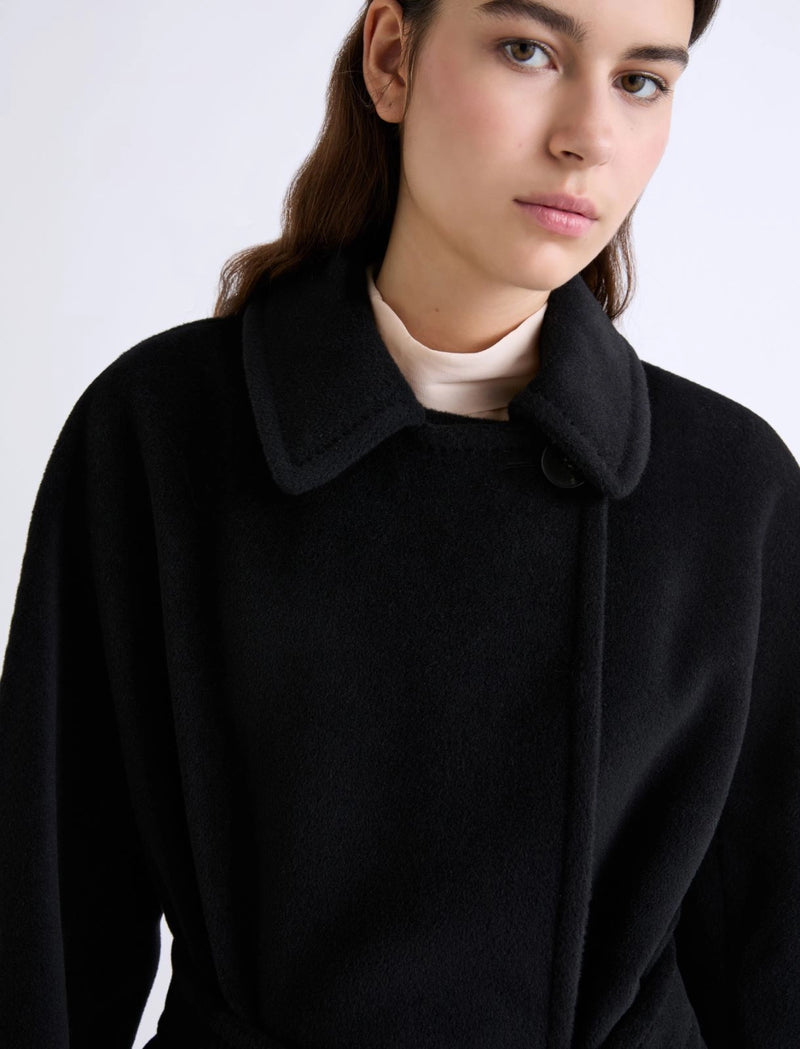 Cappotto doppiopetto in beaver - NERO MARELLA