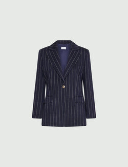 Blazer in tessuto natté - Blu marella
