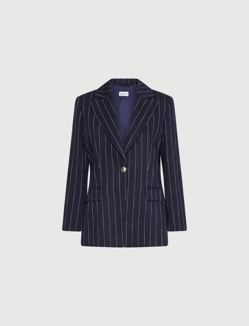Blazer in tessuto natté - Blu marella