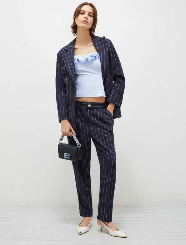 Blazer in tessuto natté - Blu marella