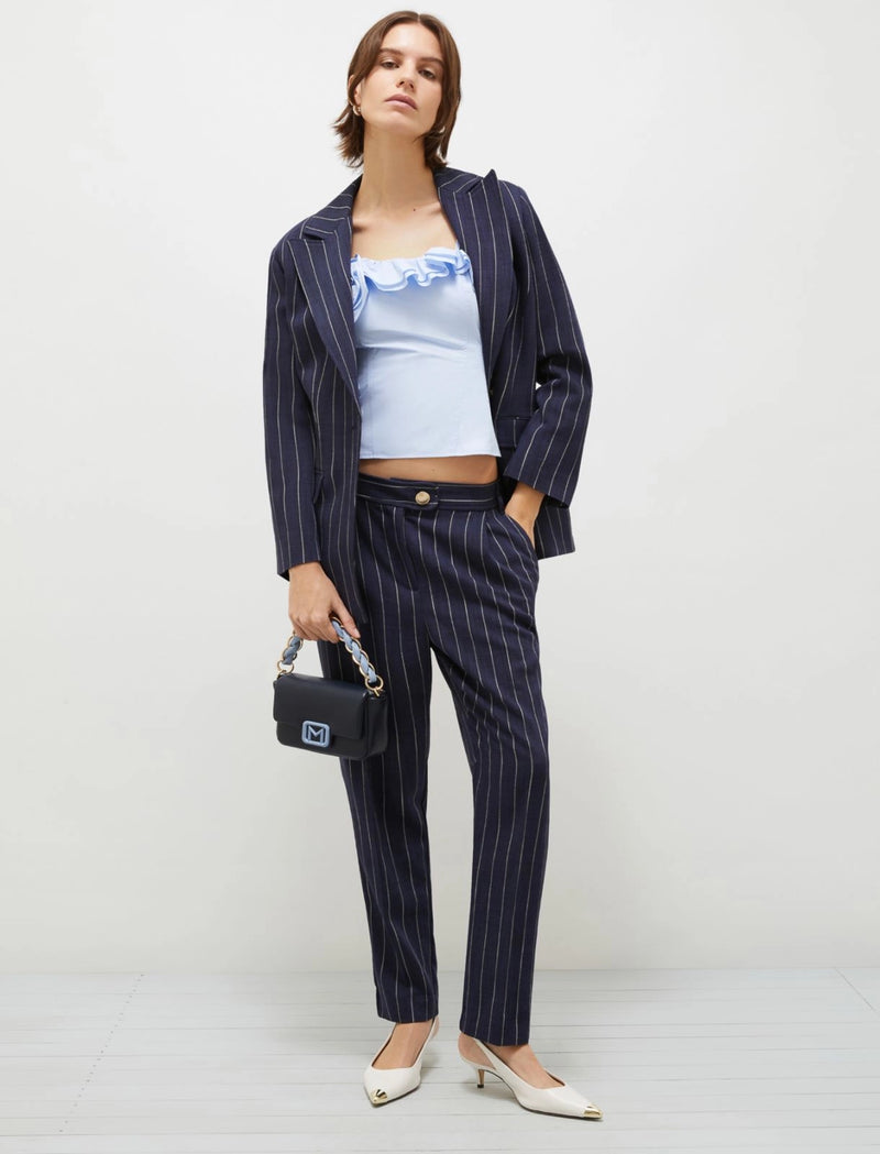 Blazer in tessuto natté - Blu marella