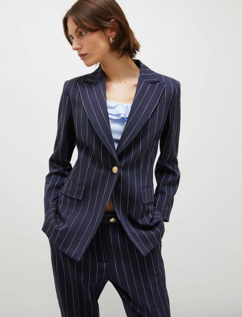 Blazer in tessuto natté - Blu marella