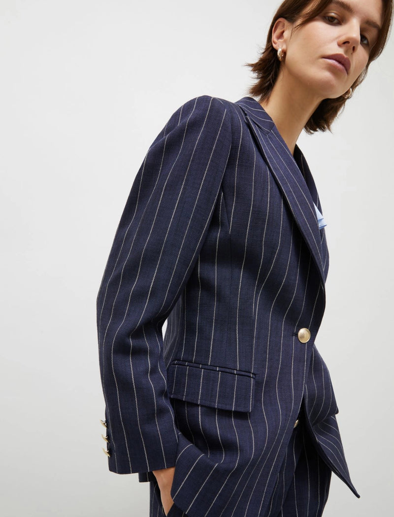 Blazer in tessuto natté - Blu marella