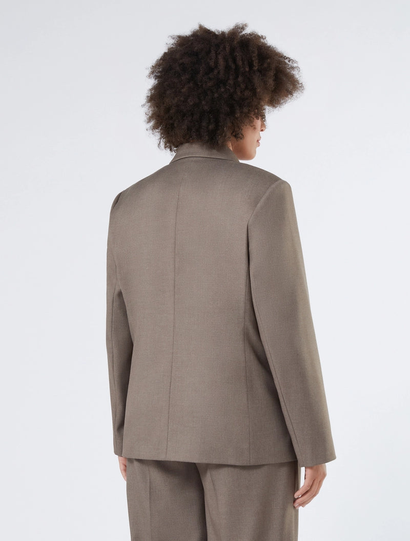 Blazer doppiopetto in flanella - MARRONE SCURO PERSONA BY MARINA RINALDI