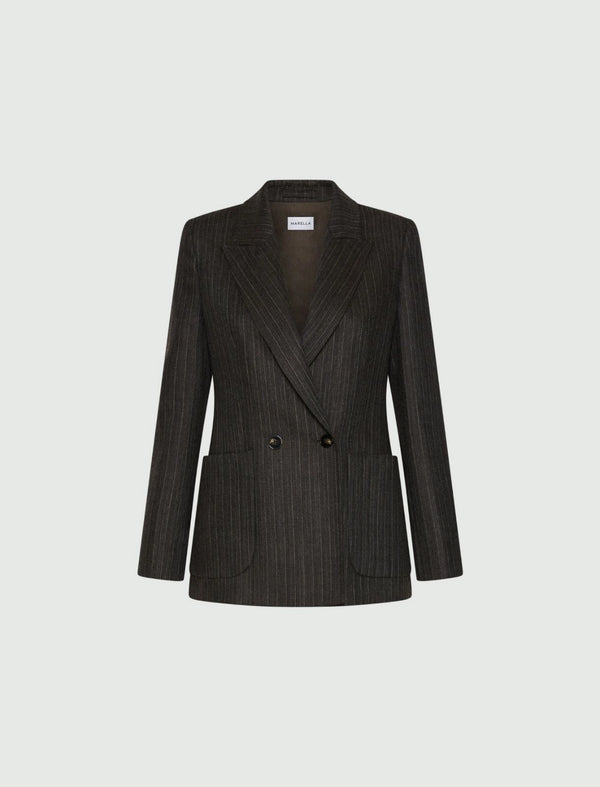 Blazer doppiopetto in pura lana - MARRONE MARELLA