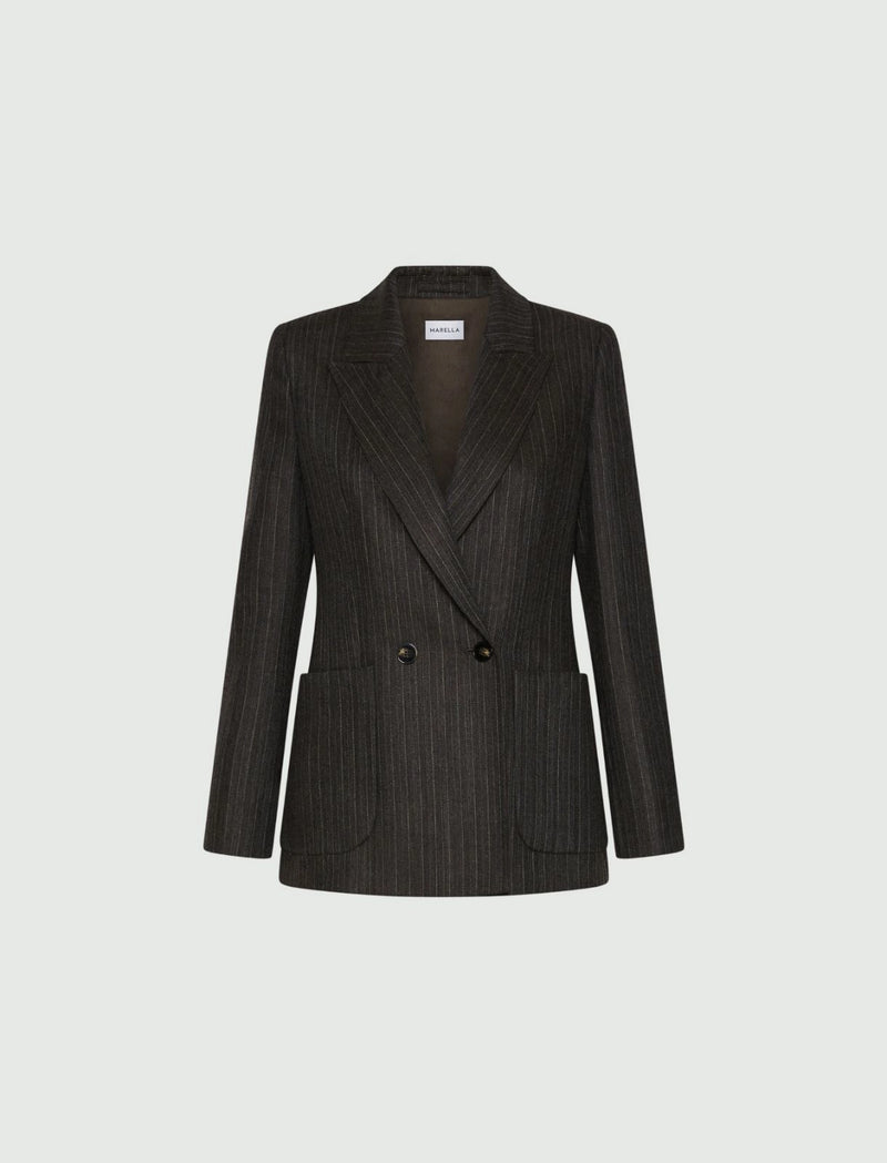 Blazer doppiopetto in pura lana - MARRONE MARELLA