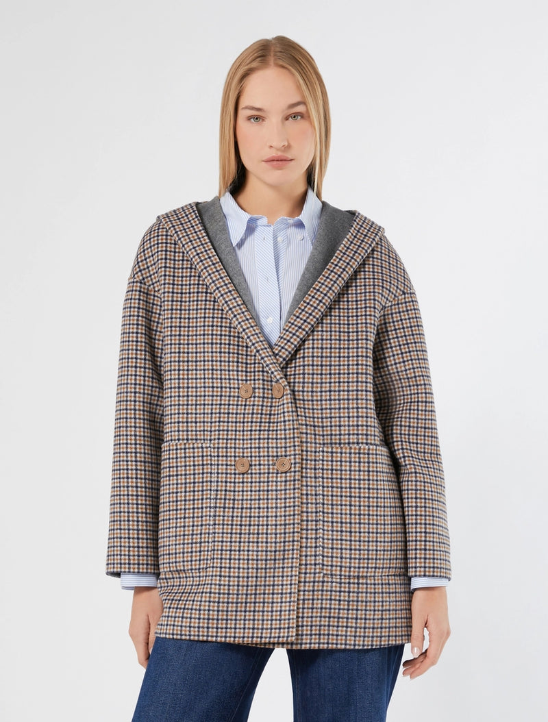 Giaccone reversibile in double di misto lana - BLU MARINO PERSONA BY MARINA RINALDI