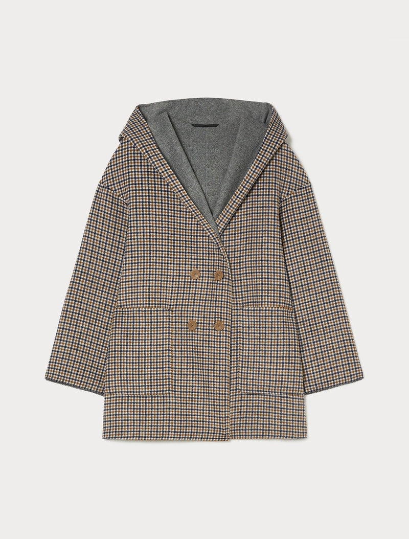 Giaccone reversibile in double di misto lana - BLU MARINO PERSONA BY MARINA RINALDI