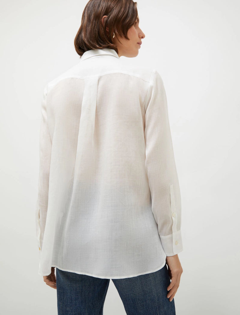 Camicia lunga in ramiè - BIANCO Marella
