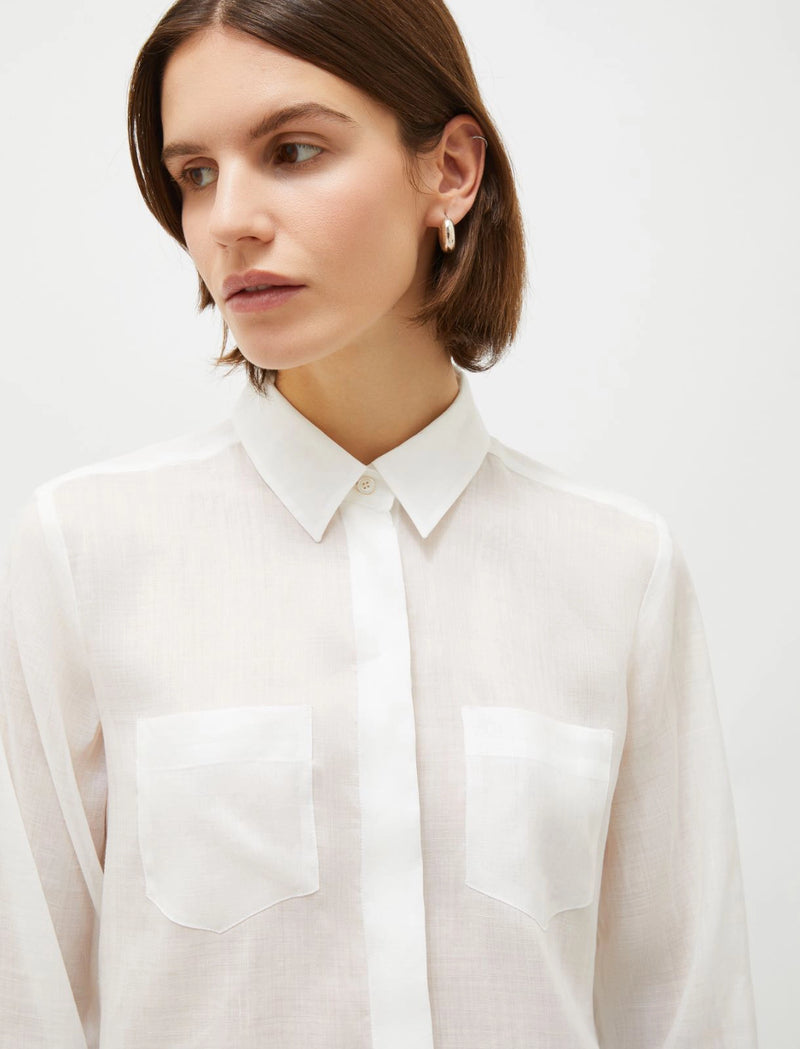 Camicia lunga in ramiè - BIANCO Marella