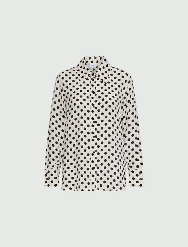 Camicia in seta stampata - Bianco Marella