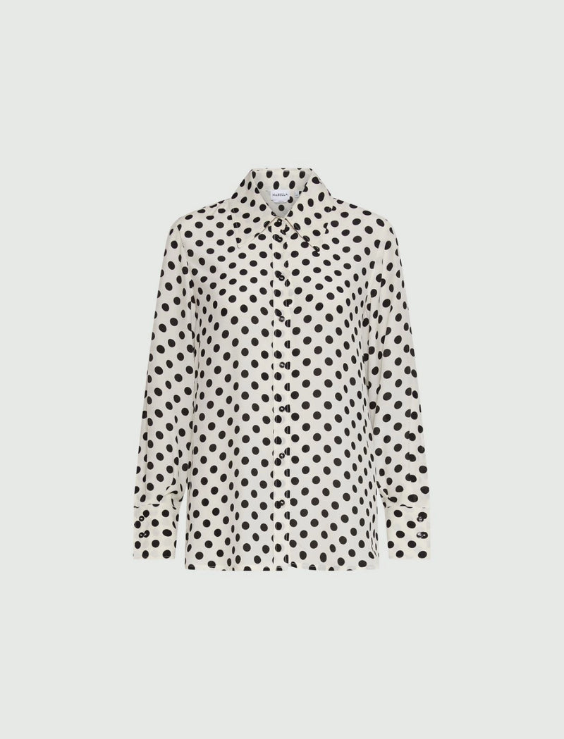 Camicia in seta stampata - Bianco Marella