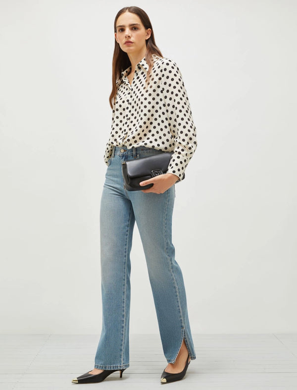 Camicia in seta stampata - Bianco Marella