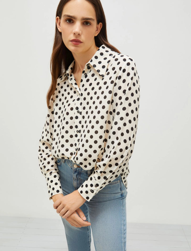 Camicia in seta stampata - Bianco Marella