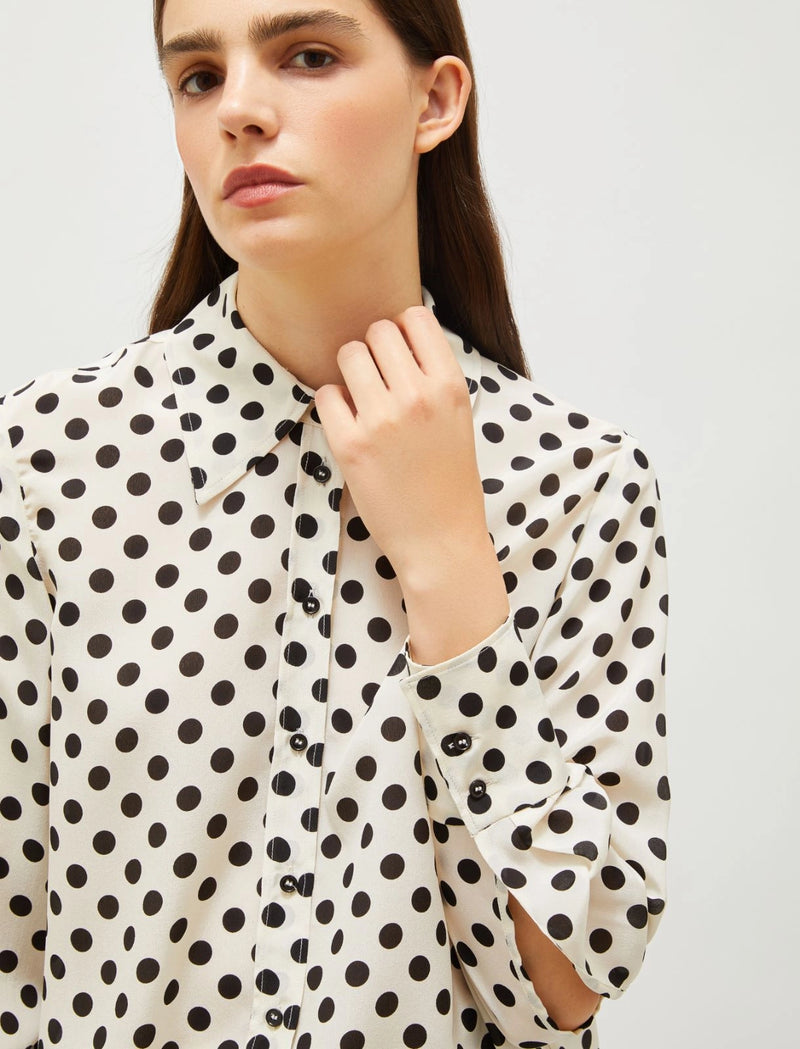 Camicia in seta stampata - Bianco Marella