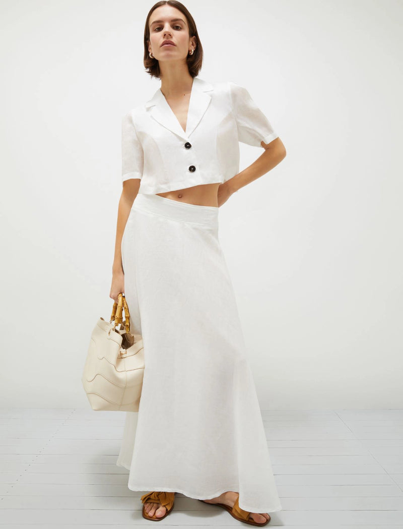 Blazer corto in ramiè - Bianco Marella