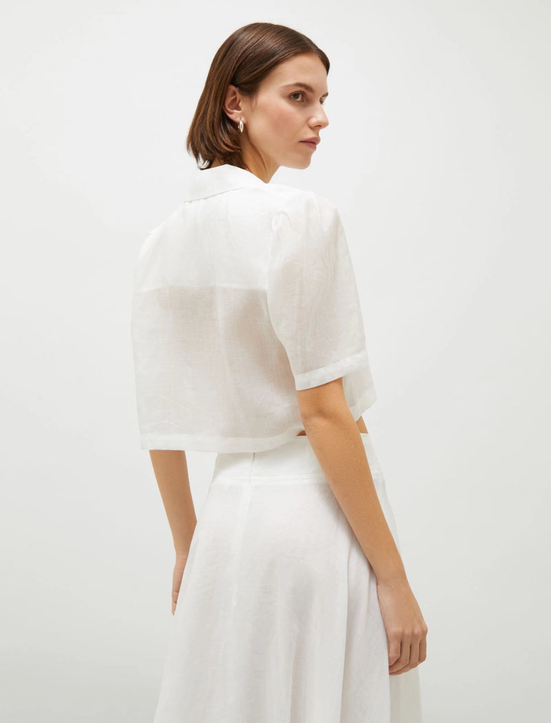 Blazer corto in ramiè - Bianco Marella