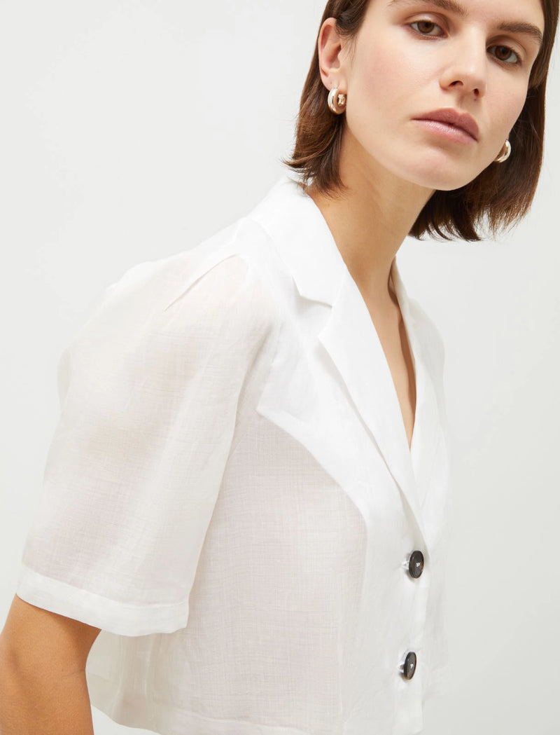 Blazer corto in ramiè - Bianco Marella