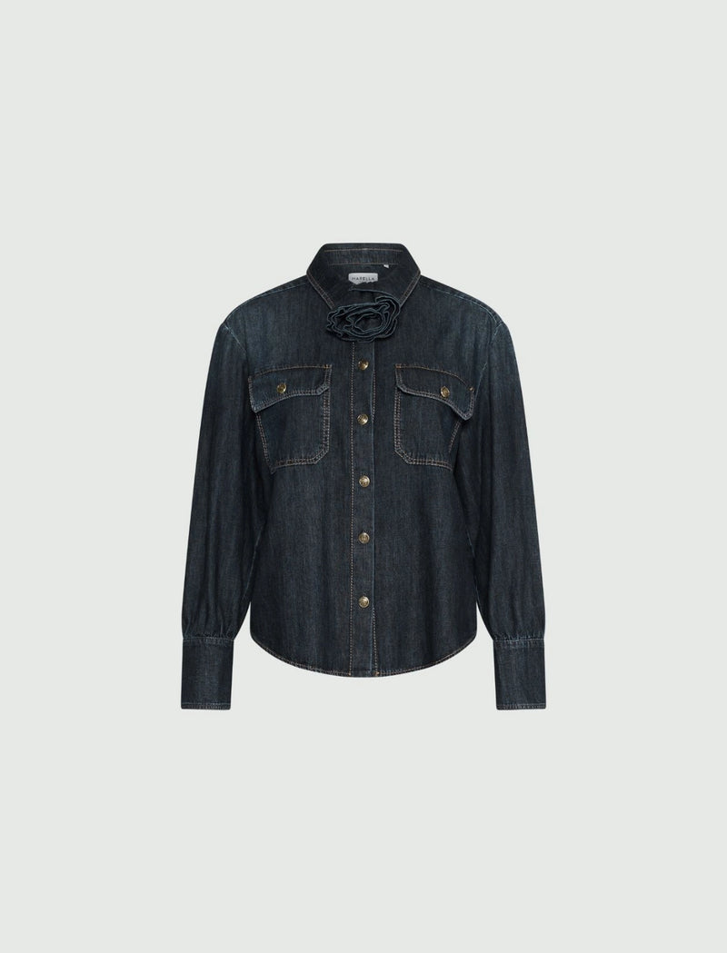 Camicia in denim con fiore MARELLA
