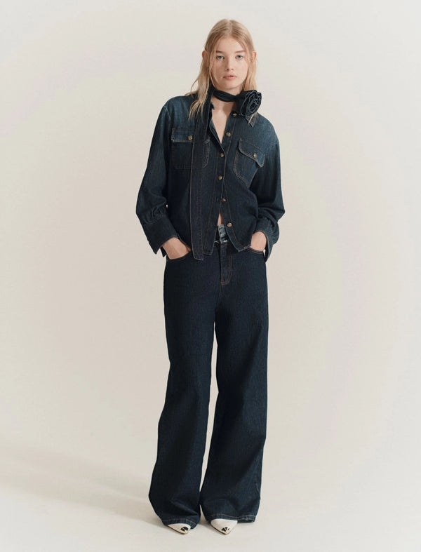 Camicia in denim con fiore MARELLA
