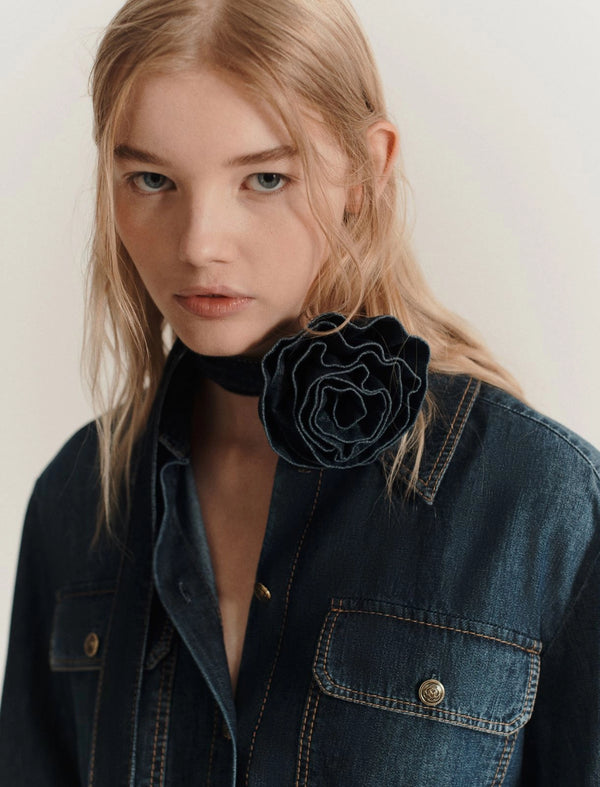 Camicia in denim con fiore MARELLA