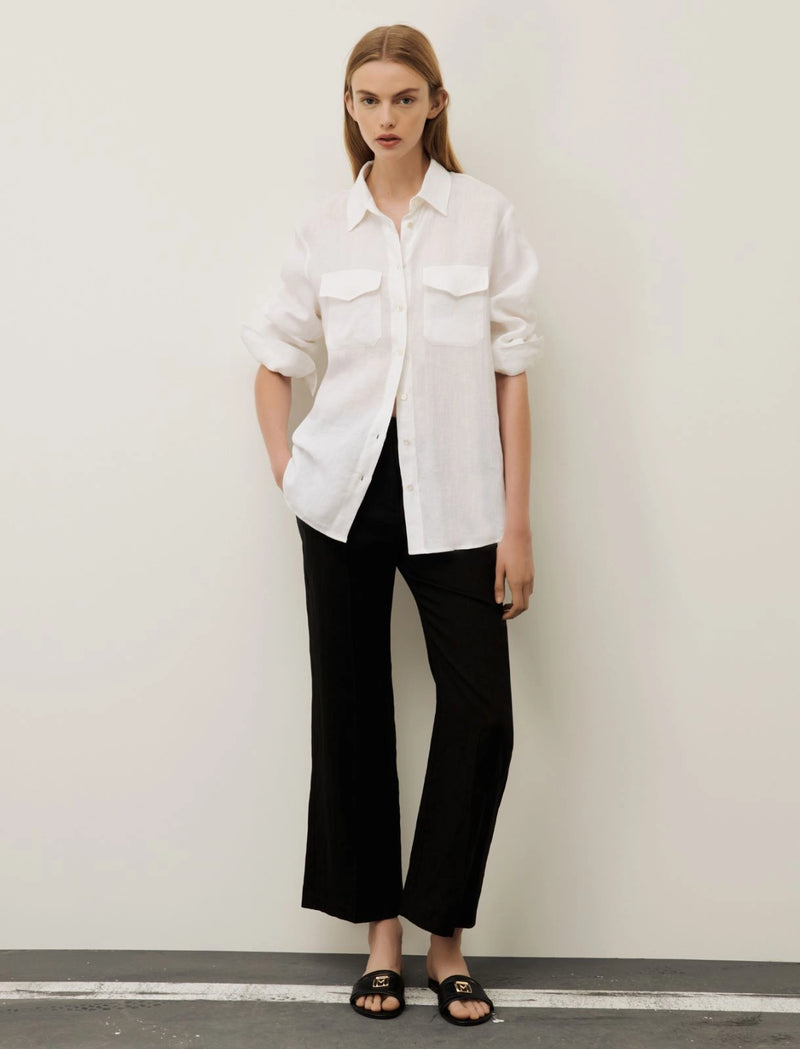Camicia in lino marella