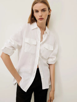 Camicia in lino marella