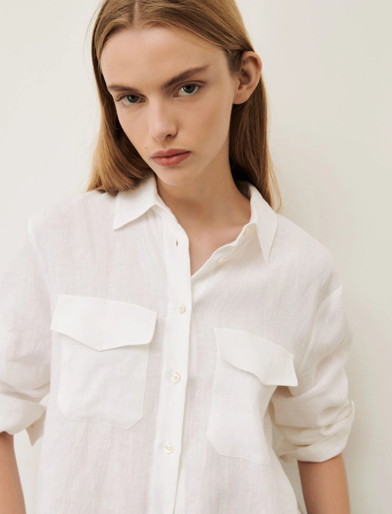 Camicia in lino marella