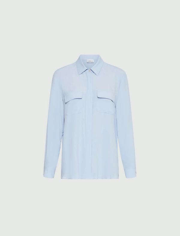 Camicia in crêpe de Chine - Azzurro MARELLA