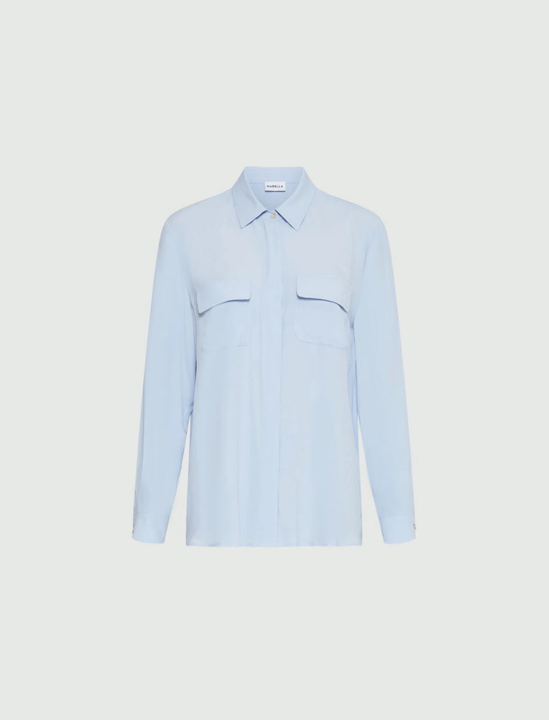 Camicia in crêpe de Chine - Azzurro MARELLA