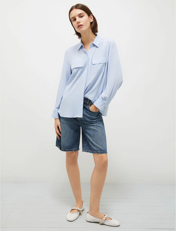 Camicia in crêpe de Chine - Azzurro MARELLA