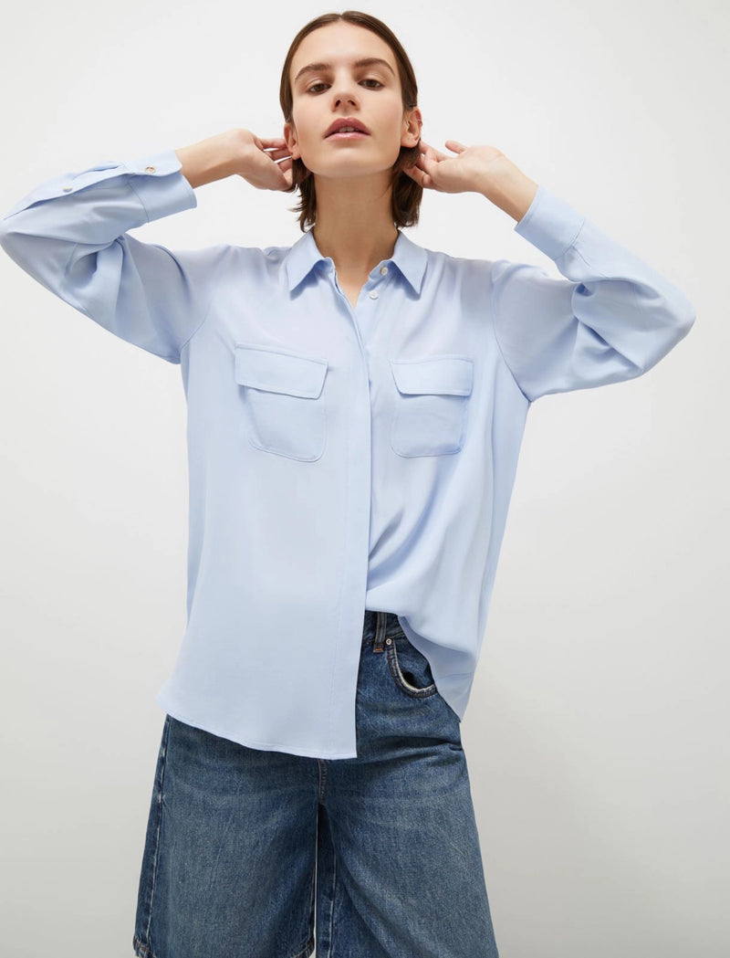 Camicia in crêpe de Chine - Azzurro MARELLA