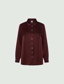 Camicia in raso di misto seta - BORDEAUX MARELLA MONOCHROME
